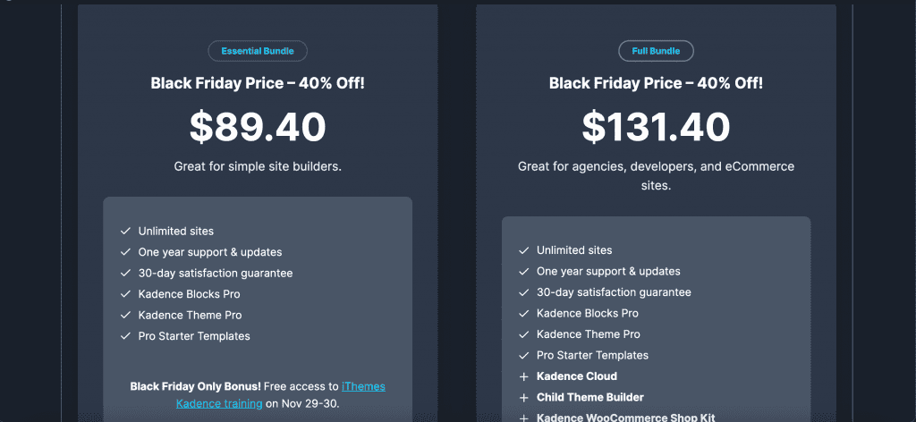 Kadence Black Friday Deal 2023: 40% OFF 1